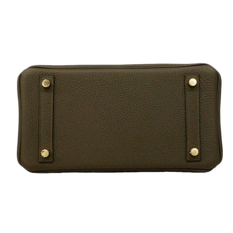 【6gc3278-g】エルメス ハンドバッグ バーキン25 トゴ ヴェールマキ シャンパンゴールド金具 G刻印【中古】レディース