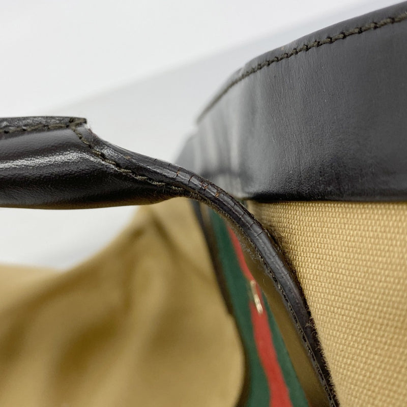 【6gc3281-k】グッチ トートバッグ シェリーライン 002 1119 キャンバス ベージュ ゴールド金具【中古】レディース