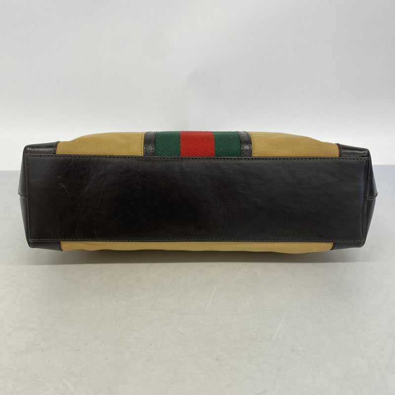 【6gc3281-k】グッチ トートバッグ シェリーライン 002 1119 キャンバス ベージュ ゴールド金具【中古】レディース
