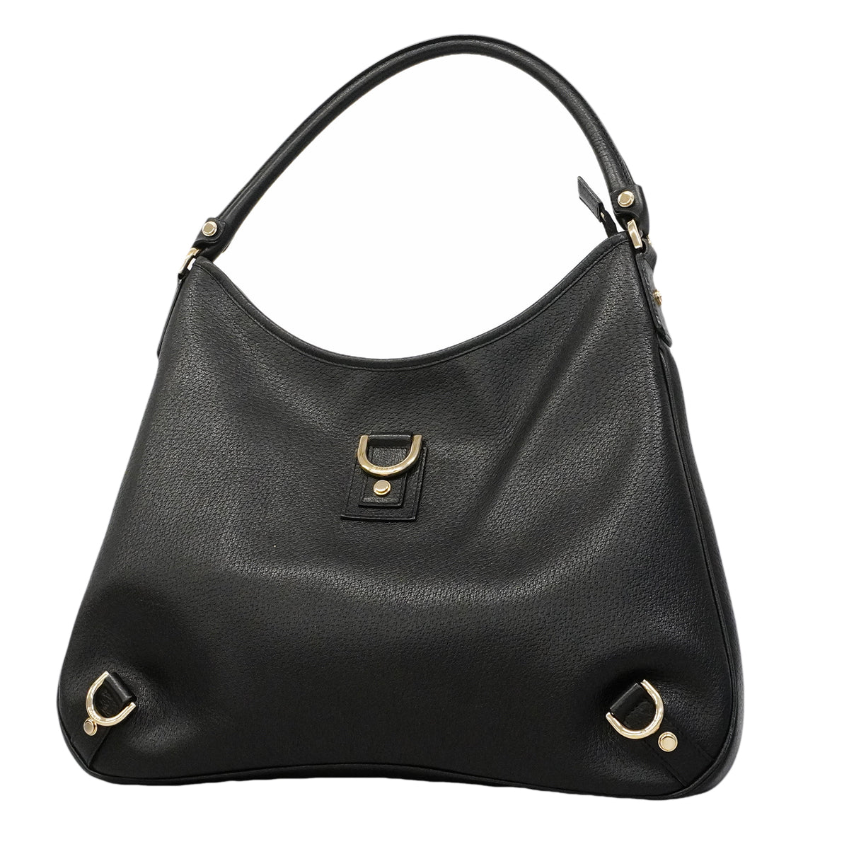 【6gc3290-k】グッチ ショルダーバッグ アビー 130737 レザー ブラック シャンパンゴールド金具【中古】レディース