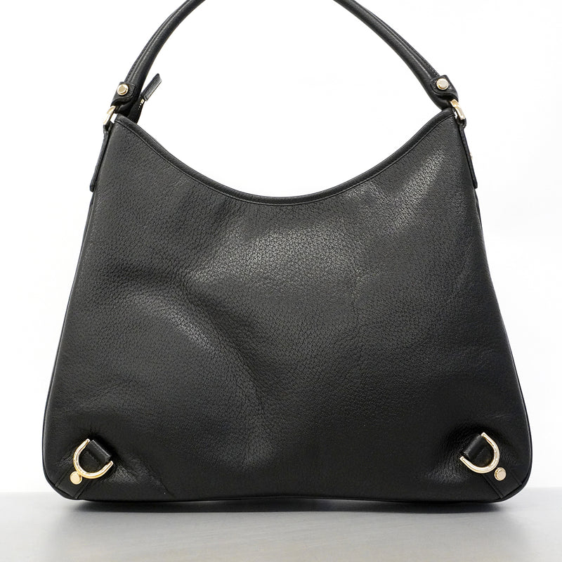 【6gc3290-k】グッチ ショルダーバッグ アビー 130737 レザー ブラック シャンパンゴールド金具【中古】レディース
