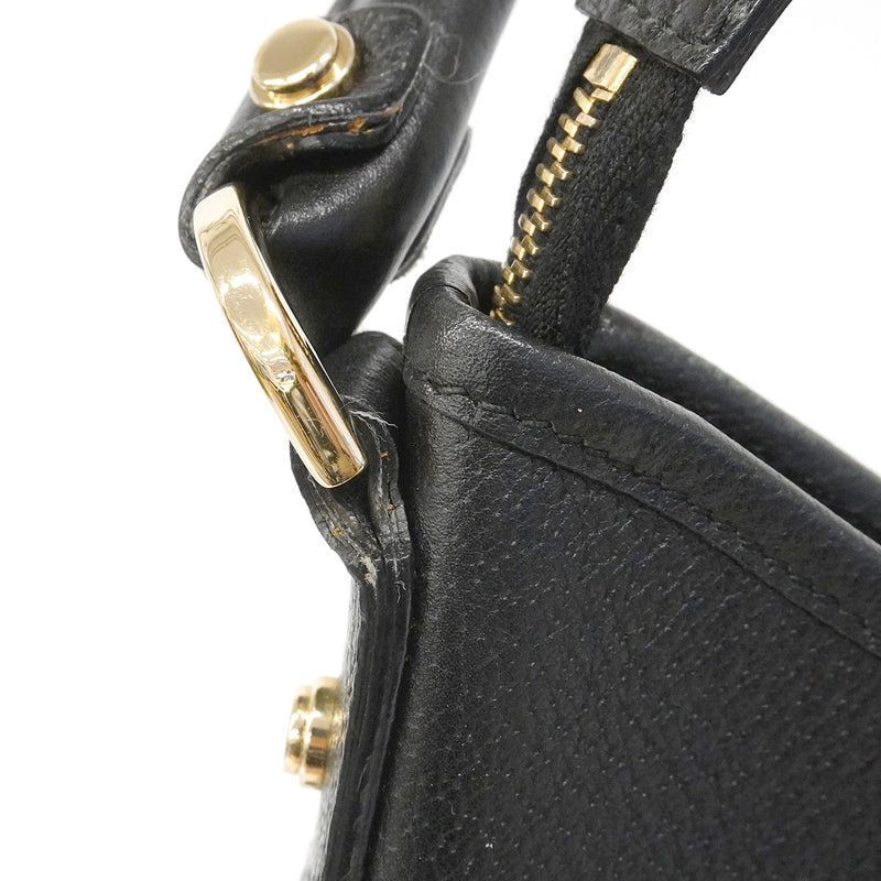 【6gc3290-k】グッチ ショルダーバッグ アビー 130737 レザー ブラック シャンパンゴールド金具【中古】レディース