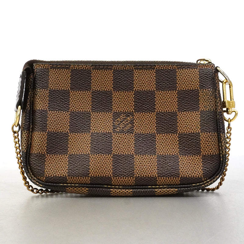 【6gc3292-k】ルイヴィトン ポーチ ダミエ ミニポシェットアクセソワールT&B N58011 エベヌ【中古】レディース