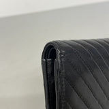 【6gc3294-k】シャネル 長財布 Vステッチ ラムスキン ブラック シルバー金具【中古】レディース
