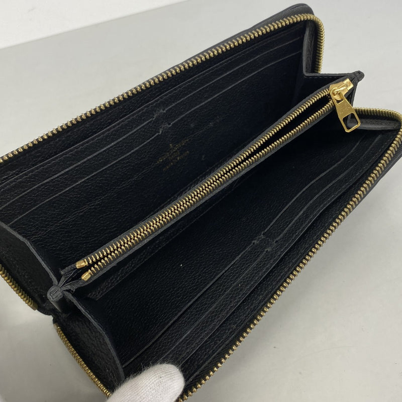 【6gc3296-k】ルイヴィトン 長財布 モノグラム・アンプラント ポルトフォイユクレマンス M60171 ノワール【中古】レディース