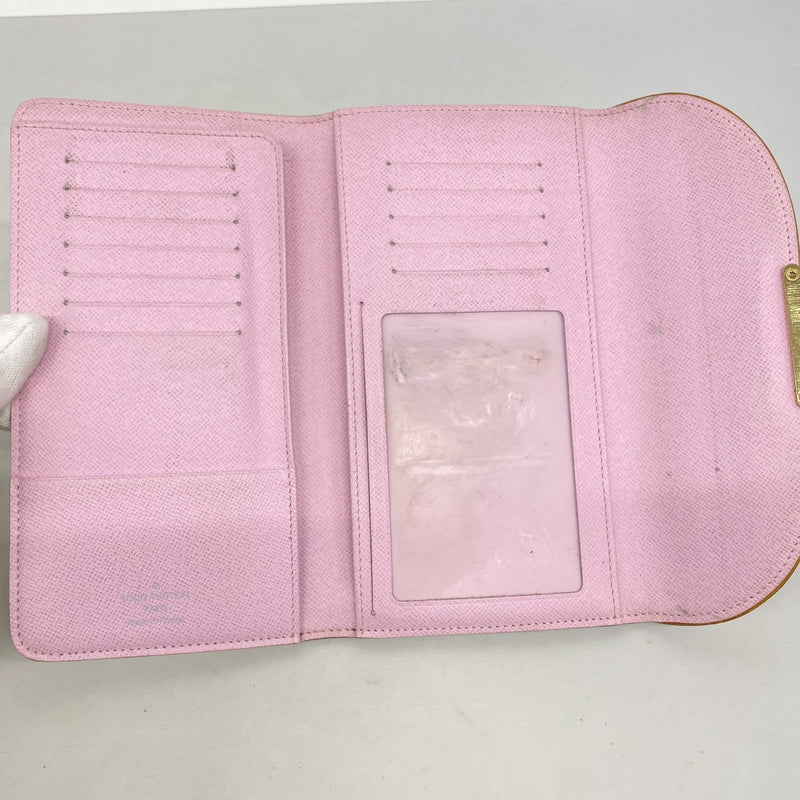 【6gc3297-k】ルイヴィトン 三つ折り長財布 モノグラム・マルチカラー ポルトフォイユウジェニ M93736 ブロン/リッチ【中古】レディース