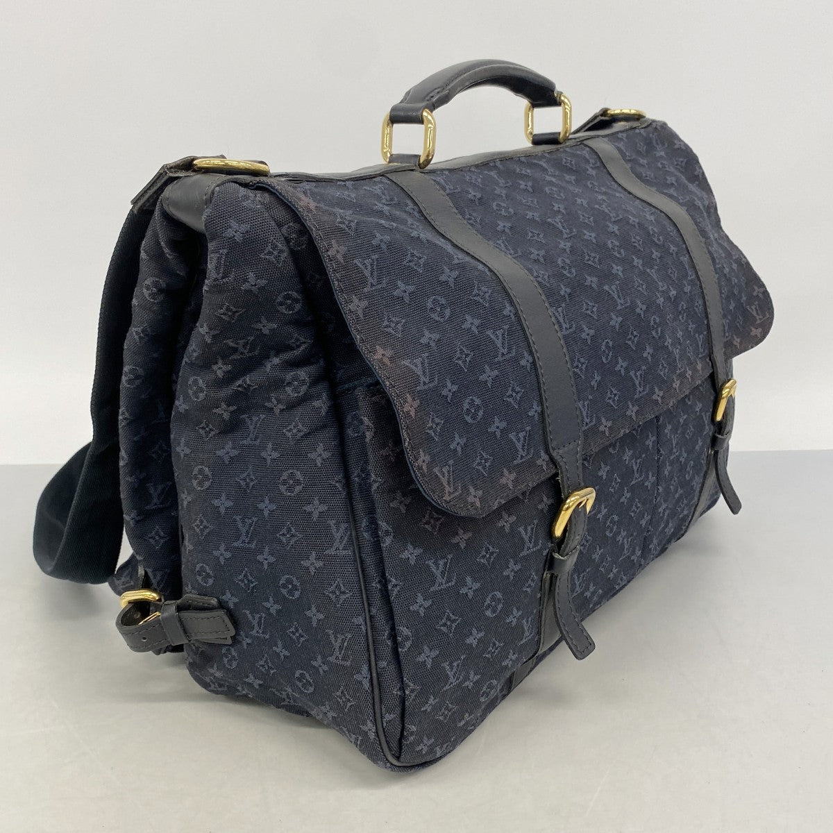 【6gc3301-k】ルイヴィトン ブリーフケース モノグラム・ミニ ドゥニーズ M42311 TSTブルー 2wayバッグ【中古】メンズ
