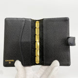 【6gc3313-k】シャネル 手帳カバー キャビアスキン ブラック ゴールド金具【中古】メンズ レディース ユニセックス