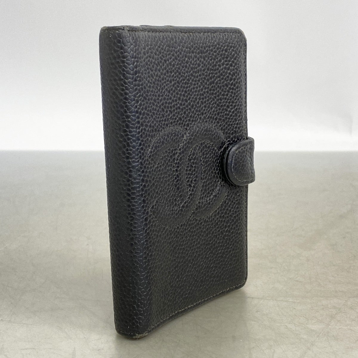 【6gc3313-k】シャネル 手帳カバー キャビアスキン ブラック ゴールド金具【中古】メンズ レディース ユニセックス