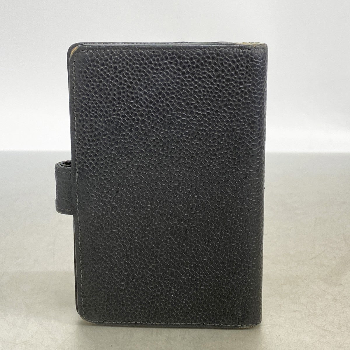 【6gc3313-k】シャネル 手帳カバー キャビアスキン ブラック ゴールド金具【中古】メンズ レディース ユニセックス