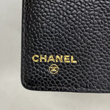 【6gc3313-k】シャネル 手帳カバー キャビアスキン ブラック ゴールド金具【中古】メンズ レディース ユニセックス
