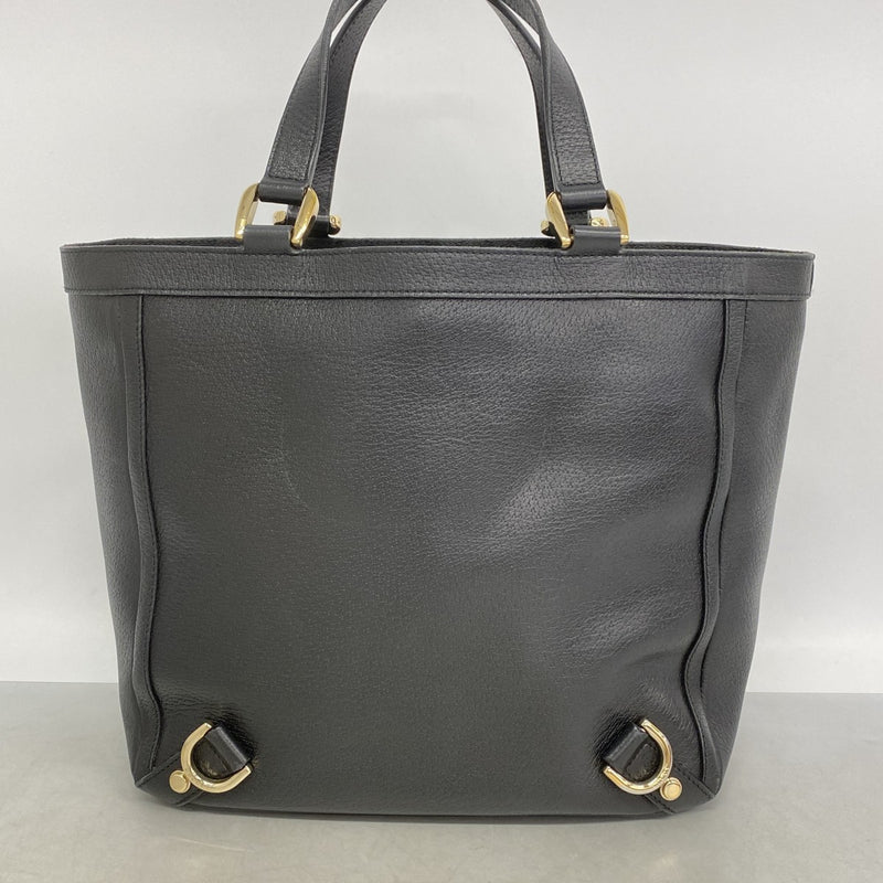 【6gc3314-k】グッチ トートバッグ アビー 130739 レザー ブラック シャンパンゴールド金具【中古】レディース