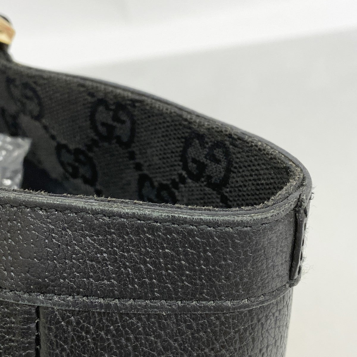 【6gc3314-k】グッチ トートバッグ アビー 130739 レザー ブラック シャンパンゴールド金具【中古】レディース