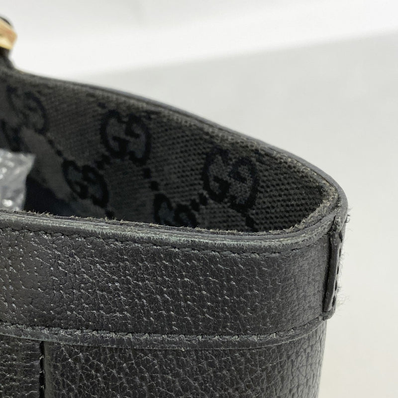 【6gc3314-k】グッチ トートバッグ アビー 130739 レザー ブラック シャンパンゴールド金具【中古】レディース