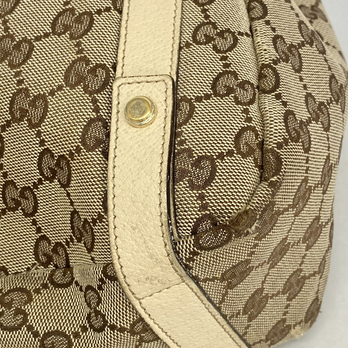 【6gc3315-k】グッチ トートバッグ GGキャンバス/アビー 130736 キャンバス ブラウン シャンパンゴールド金具【中古】レディース