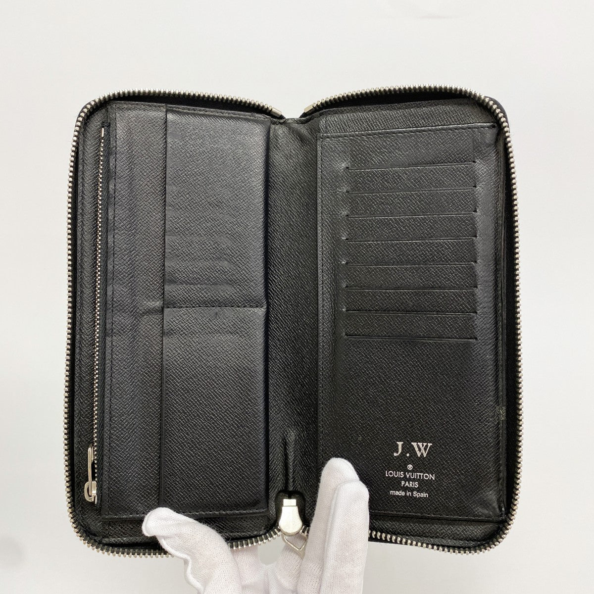 【6gc3331-k】ルイヴィトン 長財布 ダミエ・グラフィット ジッピーウォレットヴェルティカル N63095 ブラック【中古】メンズ