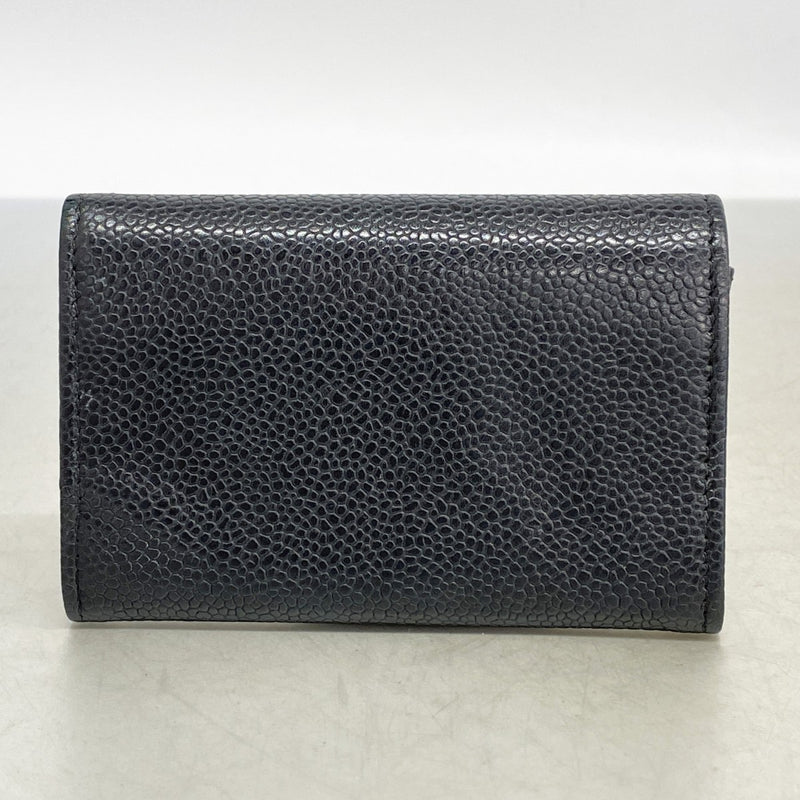 【6gc3333-k】シャネル コインケース キャビアスキン ブラック シルバー金具【中古】レディース