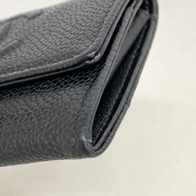 【6gc3333-k】シャネル コインケース キャビアスキン ブラック シルバー金具【中古】レディース