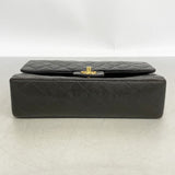 【6gc3356】シャネル ショルダーバッグ マトラッセ Wフラップ Wチェーン ラムスキン ブラック ゴールド金具【中古】レディース