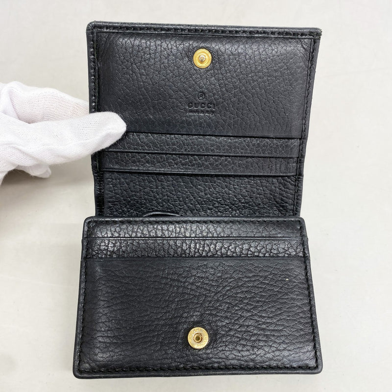 【6gc3381-k】グッチ 財布 GGマーモント 456126 レザー ブラック ゴールド金具【中古】レディース