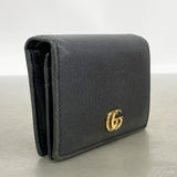 【6gc3381-k】グッチ 財布 GGマーモント 456126 レザー ブラック ゴールド金具【中古】レディース