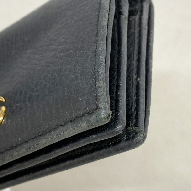 【6gc3381-k】グッチ 財布 GGマーモント 456126 レザー ブラック ゴールド金具【中古】レディース
