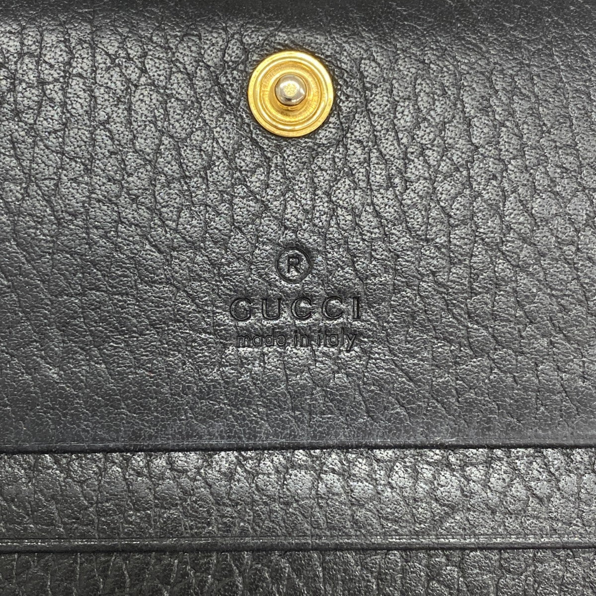 【6gc3381-k】グッチ 財布 GGマーモント 456126 レザー ブラック ゴールド金具【中古】レディース