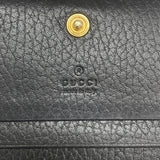 【6gc3381-k】グッチ 財布 GGマーモント 456126 レザー ブラック ゴールド金具【中古】レディース