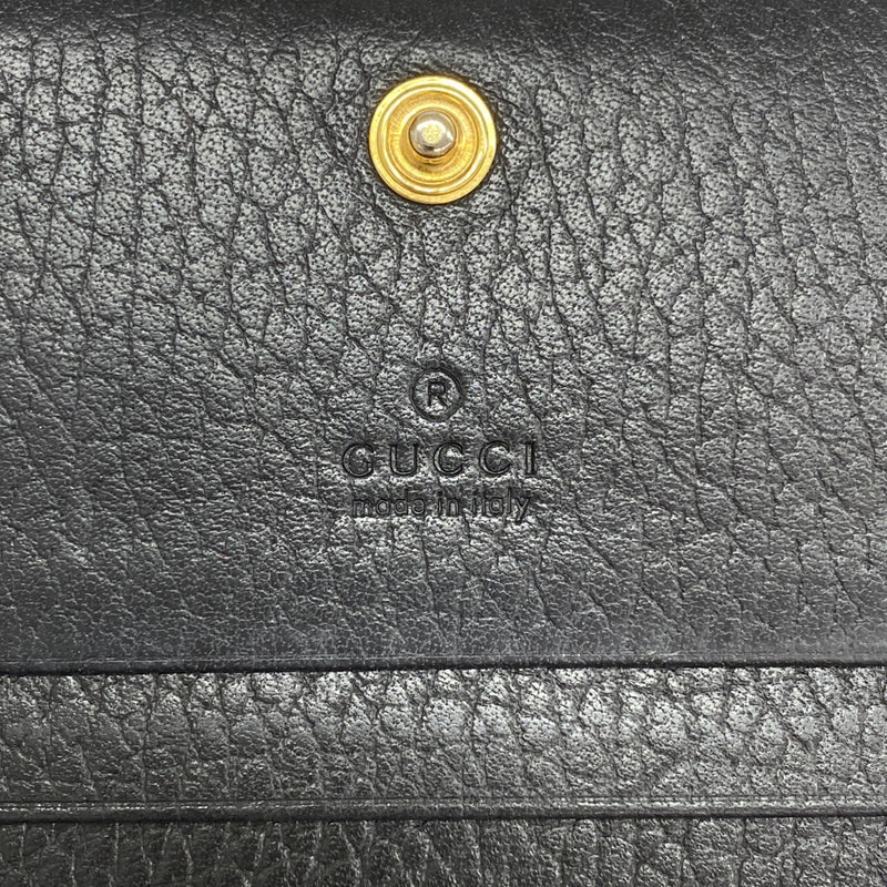 【6gc3381-k】グッチ 財布 GGマーモント 456126 レザー ブラック ゴールド金具【中古】レディース