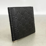 【6gc3382-k】グッチ マネークリップ グッチシマ 170580 レザー ブラック シルバー金具【中古】メンズ