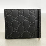 【6gc3382-k】グッチ マネークリップ グッチシマ 170580 レザー ブラック シルバー金具【中古】メンズ