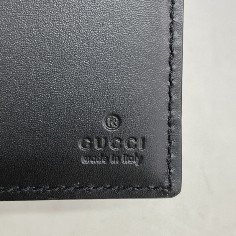【6gc3382-k】グッチ マネークリップ グッチシマ 170580 レザー ブラック シルバー金具【中古】メンズ