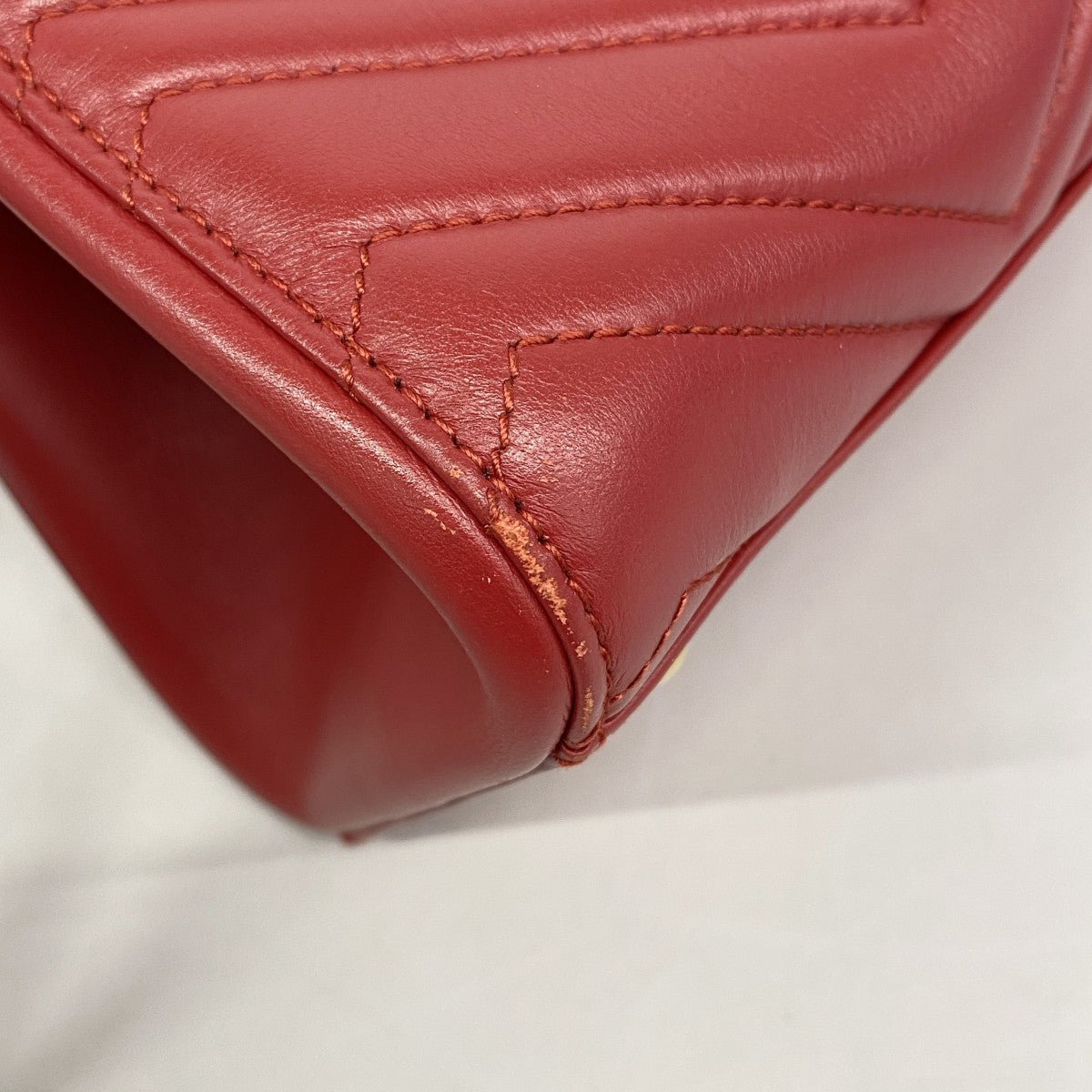 【6gc3385-k】グッチ ハンドバッグ GGマーモント 448054 レザー レッド ゴールド金具 2wayバッグ【中古】レディース