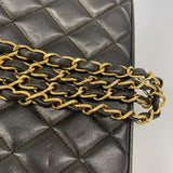 【6gc3389-k】シャネル ショルダーバッグ マトラッセ フリンジ付きチェーンショルダー ブリリアント ラムスキン ブラック ゴールド金具【中古】レディース