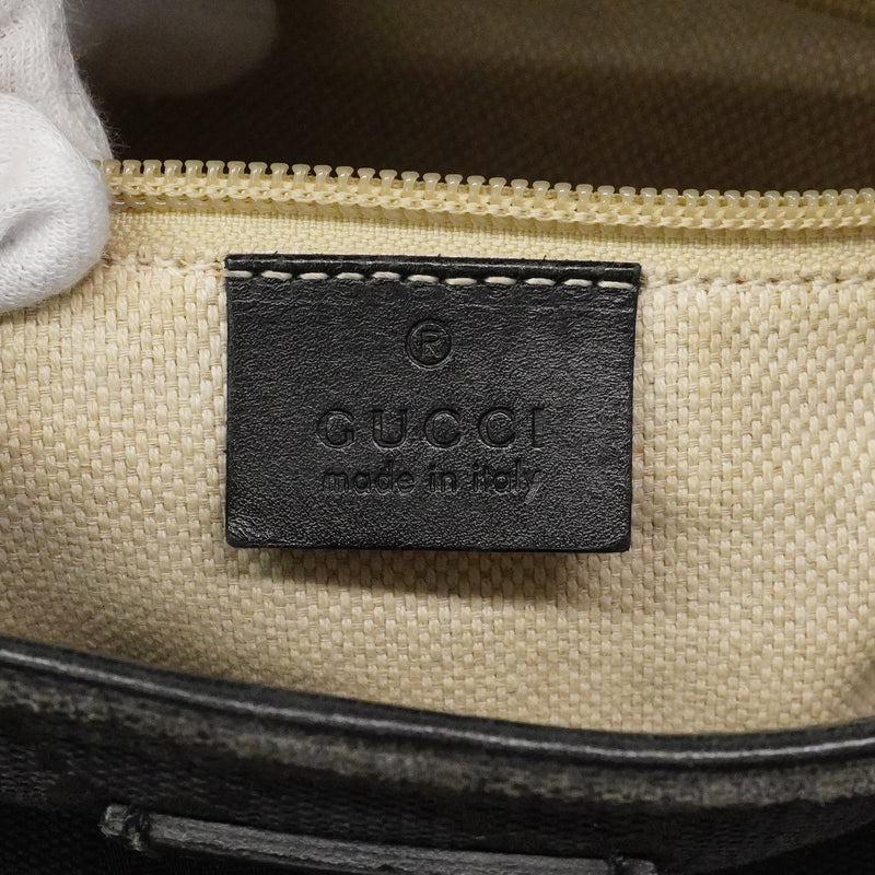 【6gc3397-k】グッチ ショルダーバッグ GGキャンバス/シェリーライン 337598 キャンバス ブラック シルバー金具【中古】レディース