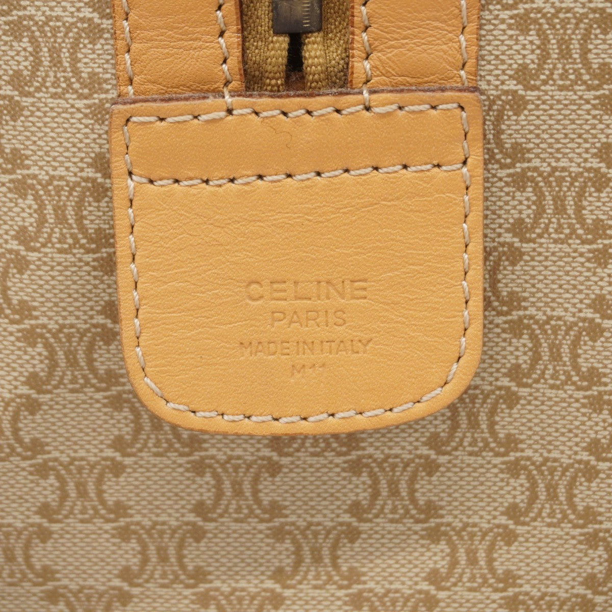 【6gc3407-k】セリーヌ ハンドバッグ マカダム PVC ベージュ ゴールド金具【中古】レディース