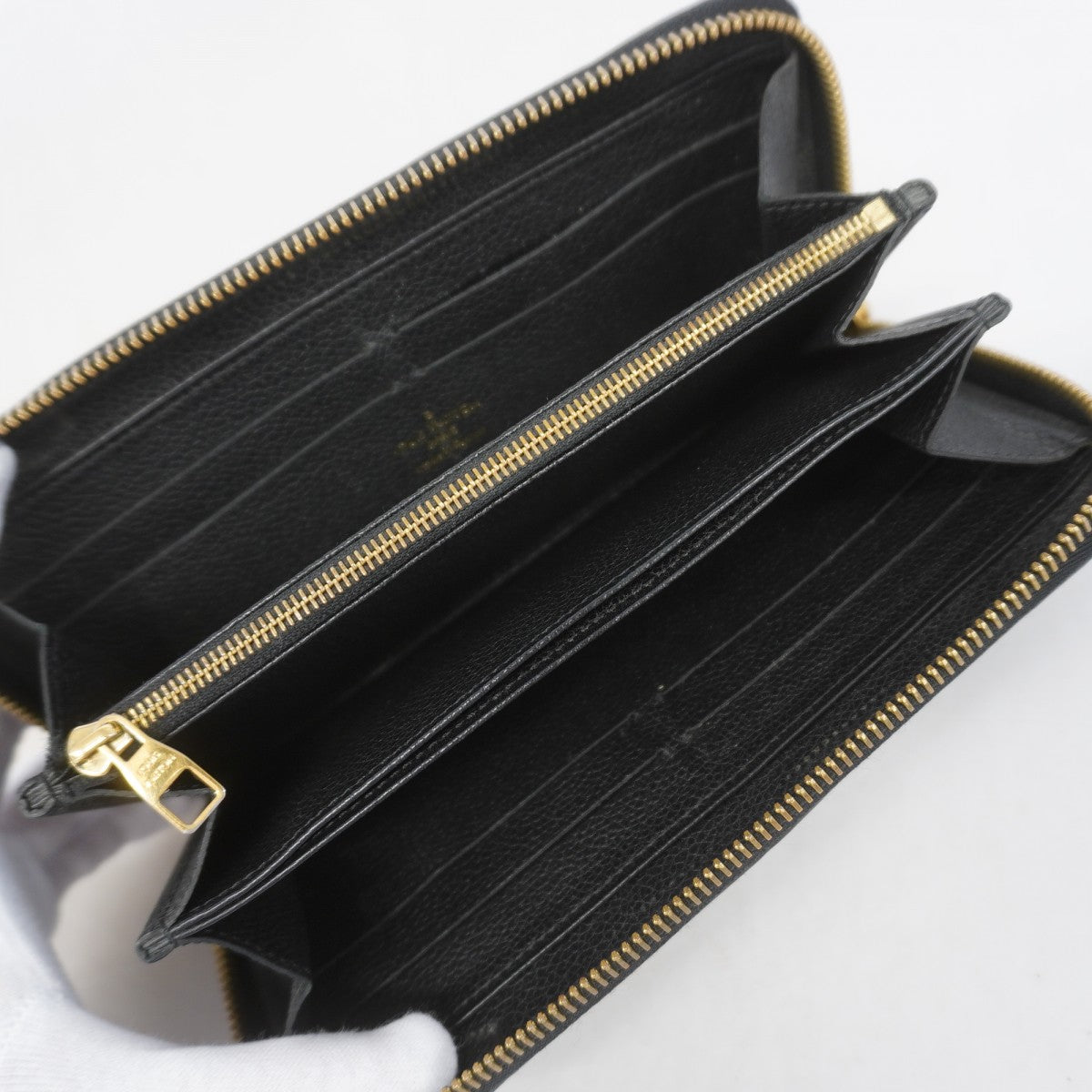 【6gc3413-k】ルイヴィトン 長財布 モノグラム・アンプラント ジッピーウォレット M60571 ノワール【中古】レディース