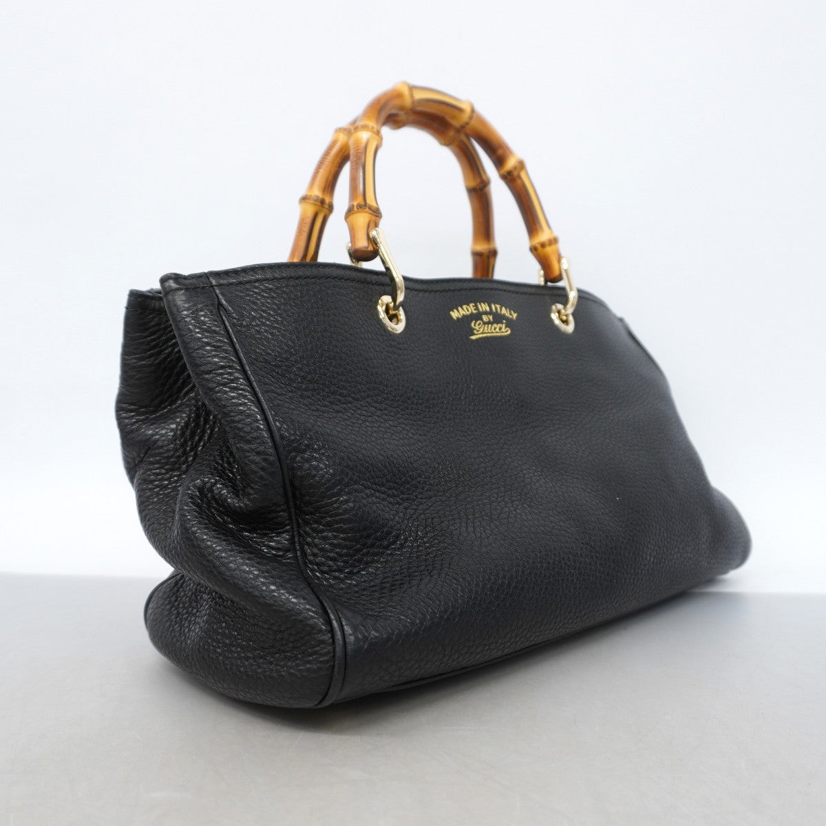 【6gc3429-k】グッチ ハンドバッグ バンブー 323660 レザー ブラック ゴールド金具 2wayバッグ【中古】レディース