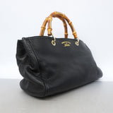 【6gc3429-k】グッチ ハンドバッグ バンブー 323660 レザー ブラック ゴールド金具 2wayバッグ【中古】レディース