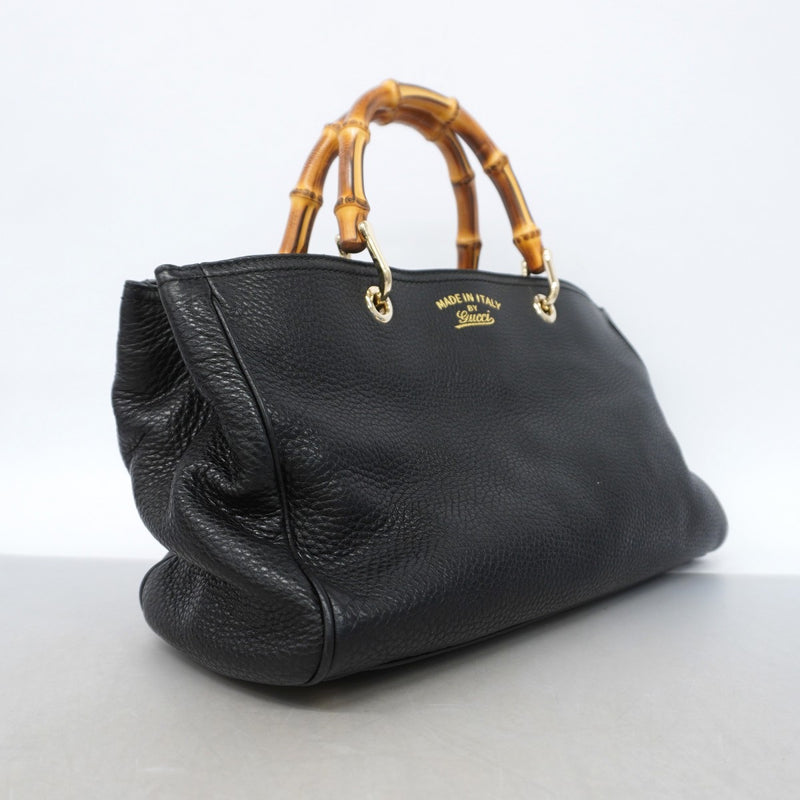 【6gc3429-k】グッチ ハンドバッグ バンブー 323660 レザー ブラック ゴールド金具 2wayバッグ【中古】レディース