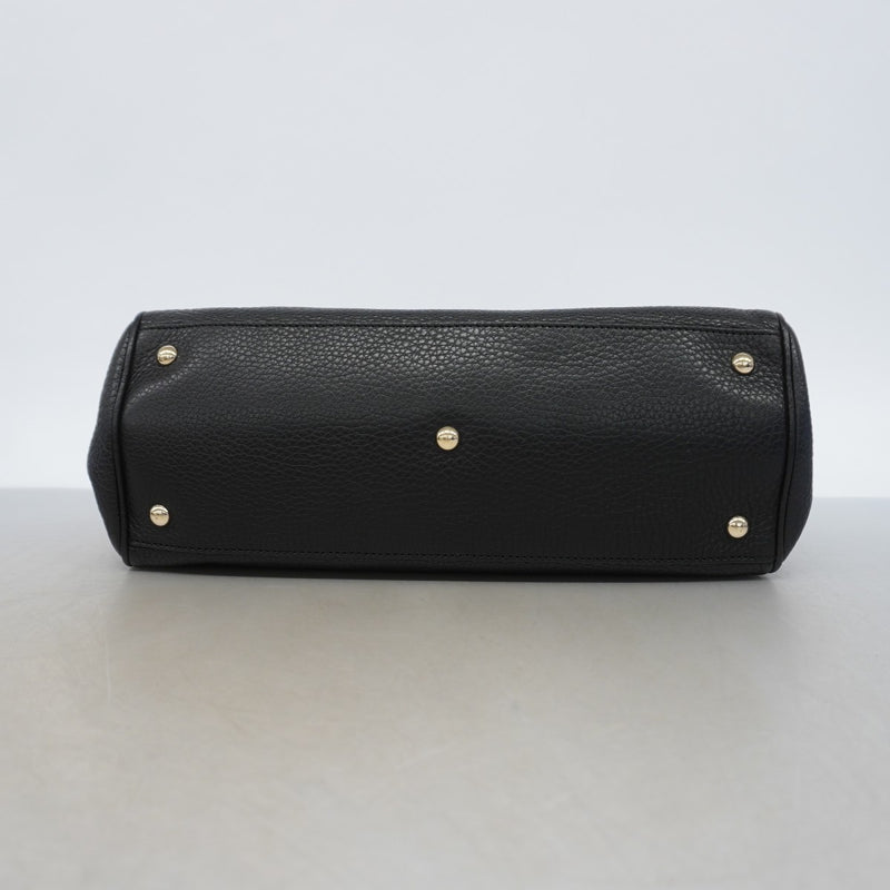 【6gc3429-k】グッチ ハンドバッグ バンブー 323660 レザー ブラック ゴールド金具 2wayバッグ【中古】レディース