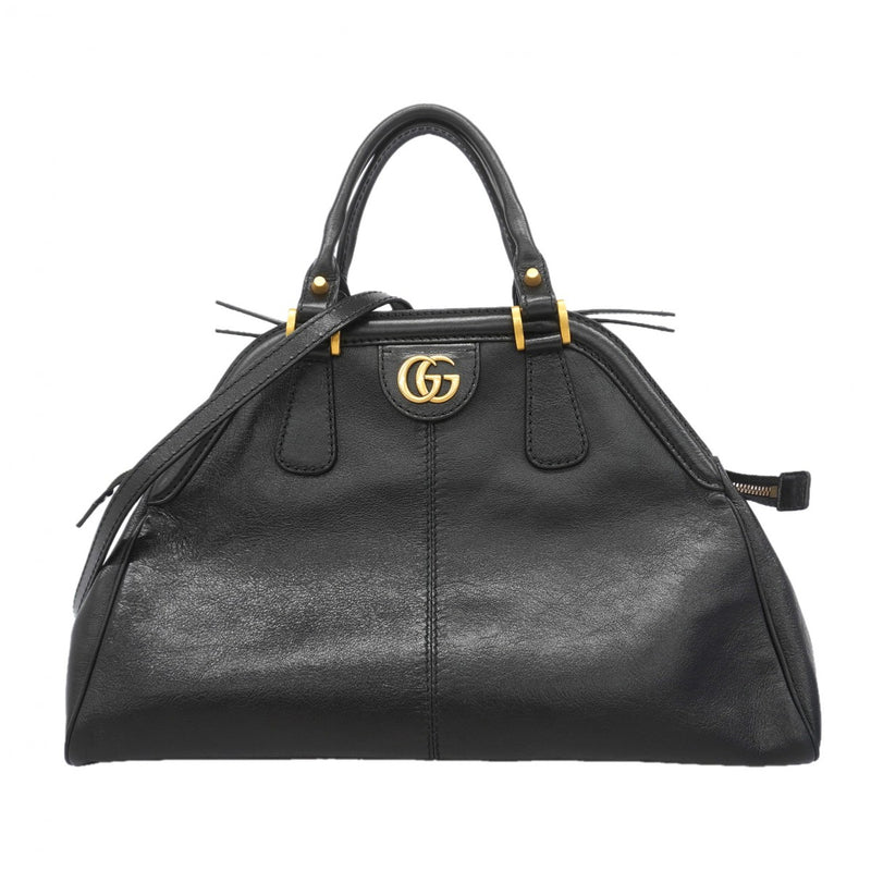 【6gc3431-k】グッチ ハンドバッグ リベル 516459 レザー ブラック ゴールド金具【中古】レディース
