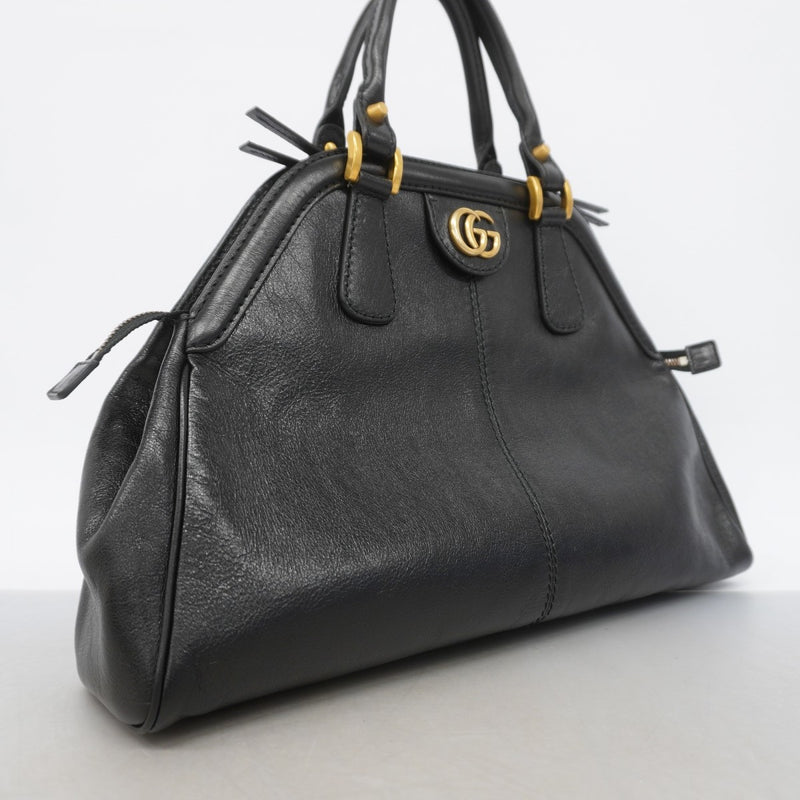 【6gc3431-k】グッチ ハンドバッグ リベル 516459 レザー ブラック ゴールド金具【中古】レディース