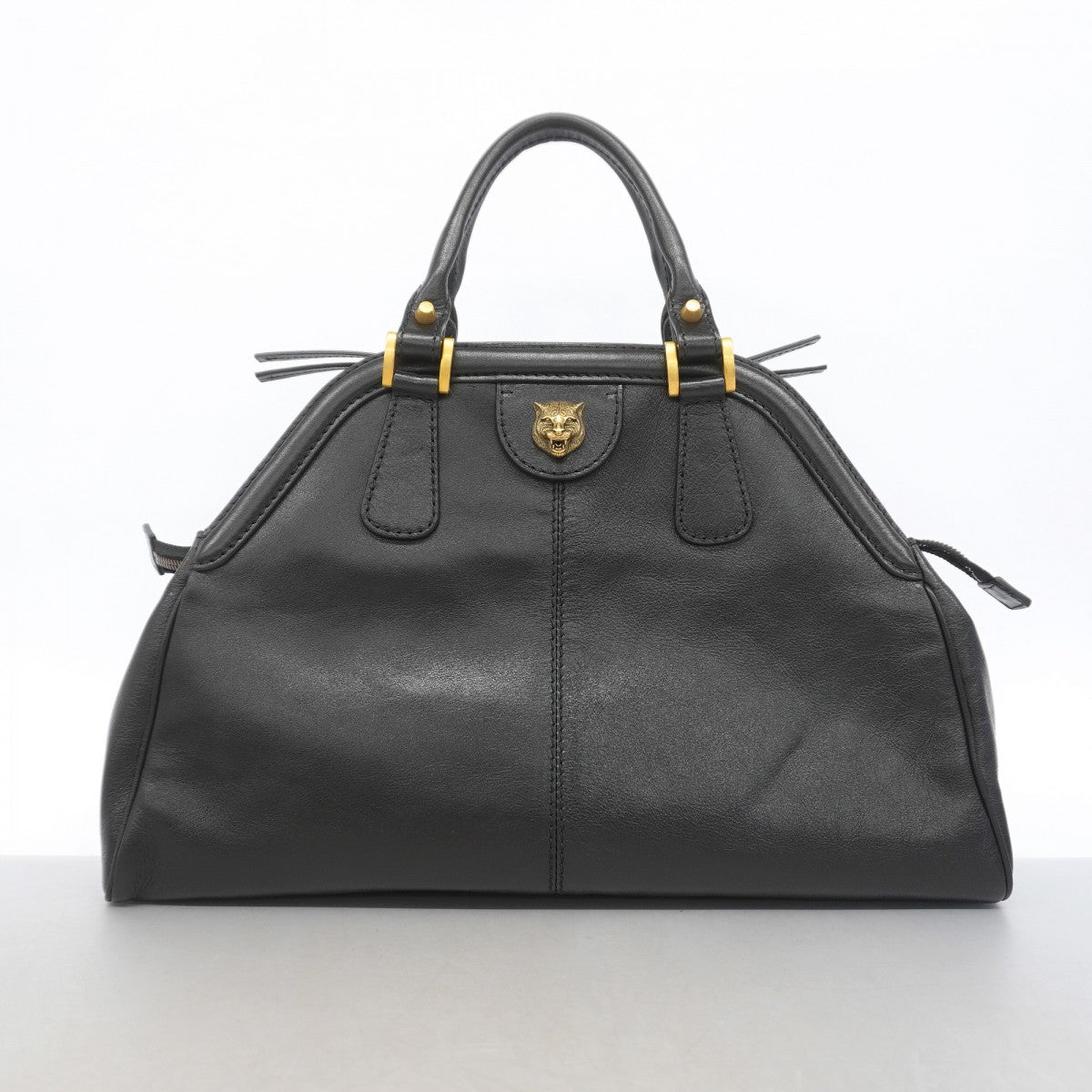 【6gc3431-k】グッチ ハンドバッグ リベル 516459 レザー ブラック ゴールド金具【中古】レディース