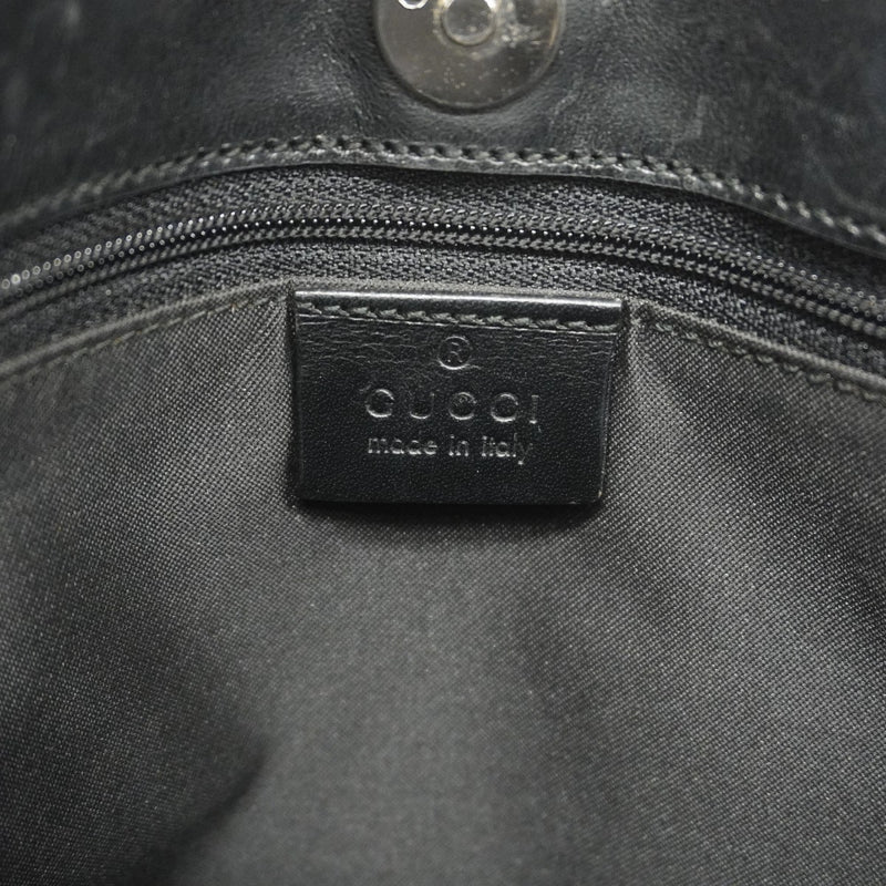【6gc3433-k】グッチ ショルダーバッグ GGキャンバス 001 8181 キャンバス ブラック ブラウン シルバー金具【中古】レディース