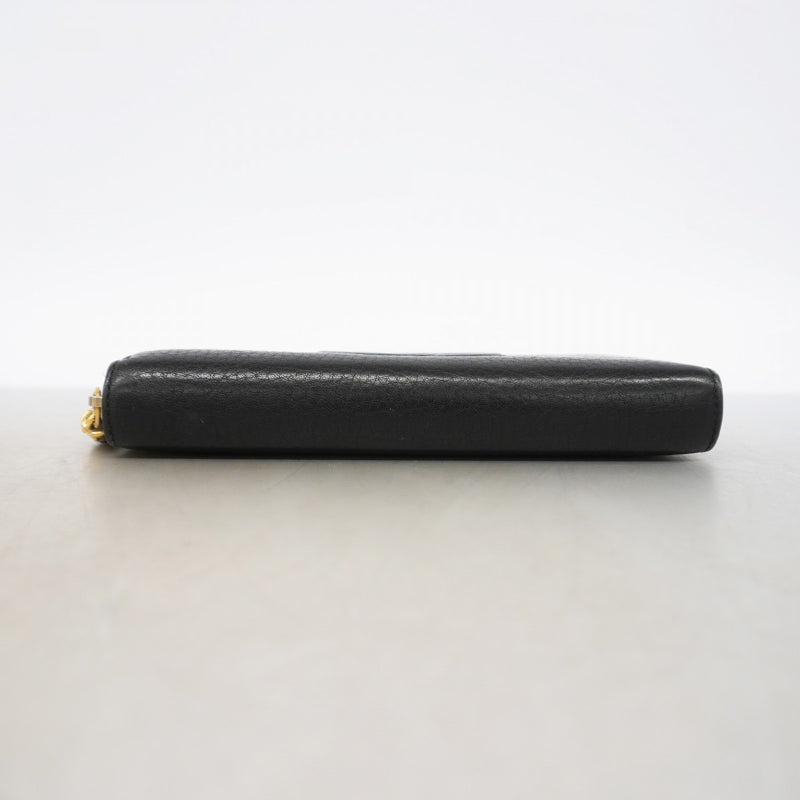 【6gc3434-k】グッチ 長財布 ソーホー 308004 レザー ブラック ゴールド金具【中古】レディース