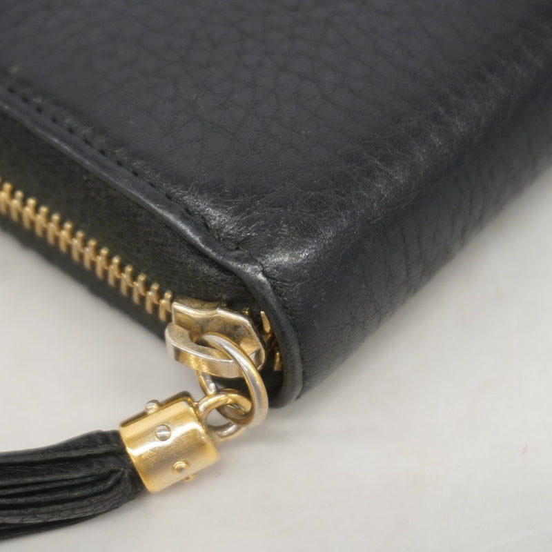 【6gc3434-k】グッチ 長財布 ソーホー 308004 レザー ブラック ゴールド金具【中古】レディース