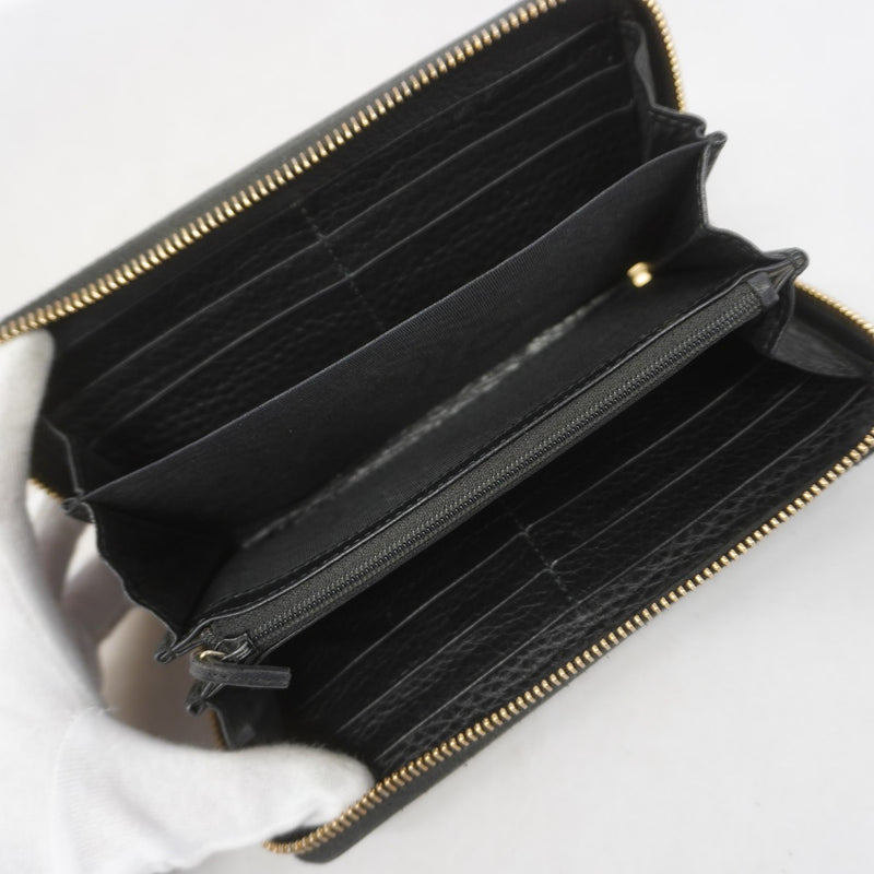 【6gc3434-k】グッチ 長財布 ソーホー 308004 レザー ブラック ゴールド金具【中古】レディース
