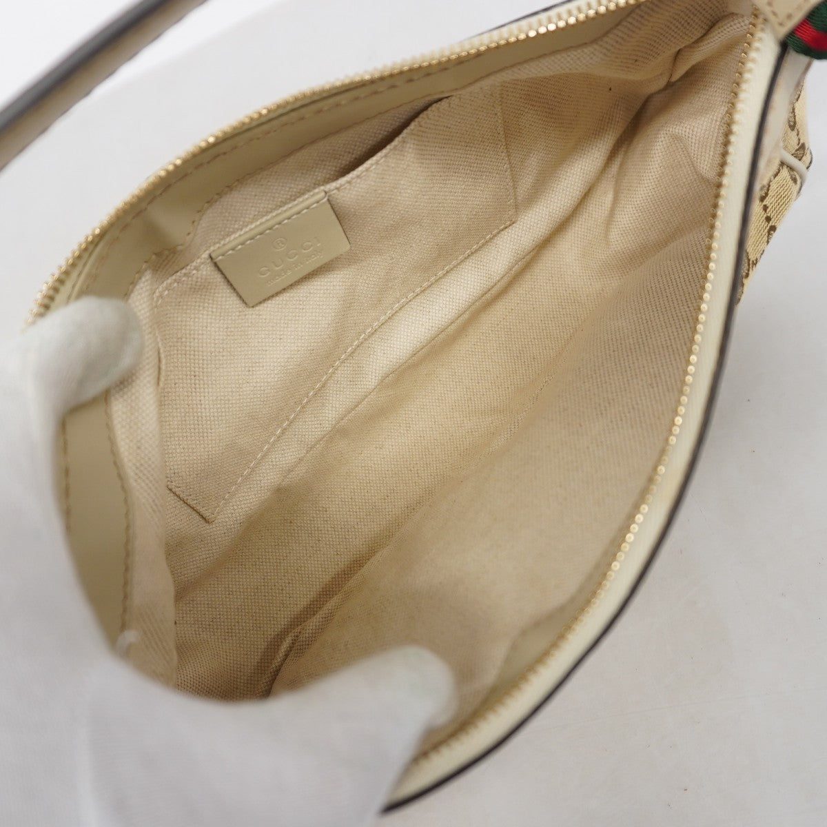 【6gc3436-k】グッチ ハンドバッグ GGキャンバス/シェリーライン 269893 キャンバス ベージュ シルバー金具【中古】レディース