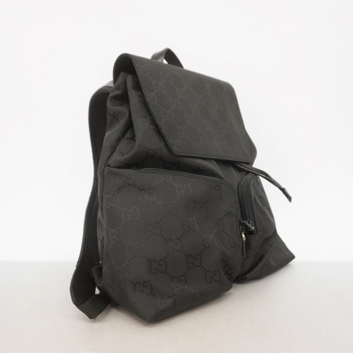 【6gc3460-k】グッチ リュック・デイパック GGナイロン 003 0238 ナイロン ブラック シルバー金具【中古】レディース